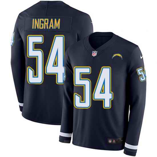 Nike Chargers #54 Melvin Ingram Navy Blue Team Color Men Stitched NFL Limited Therma Long Sleeve Jersey